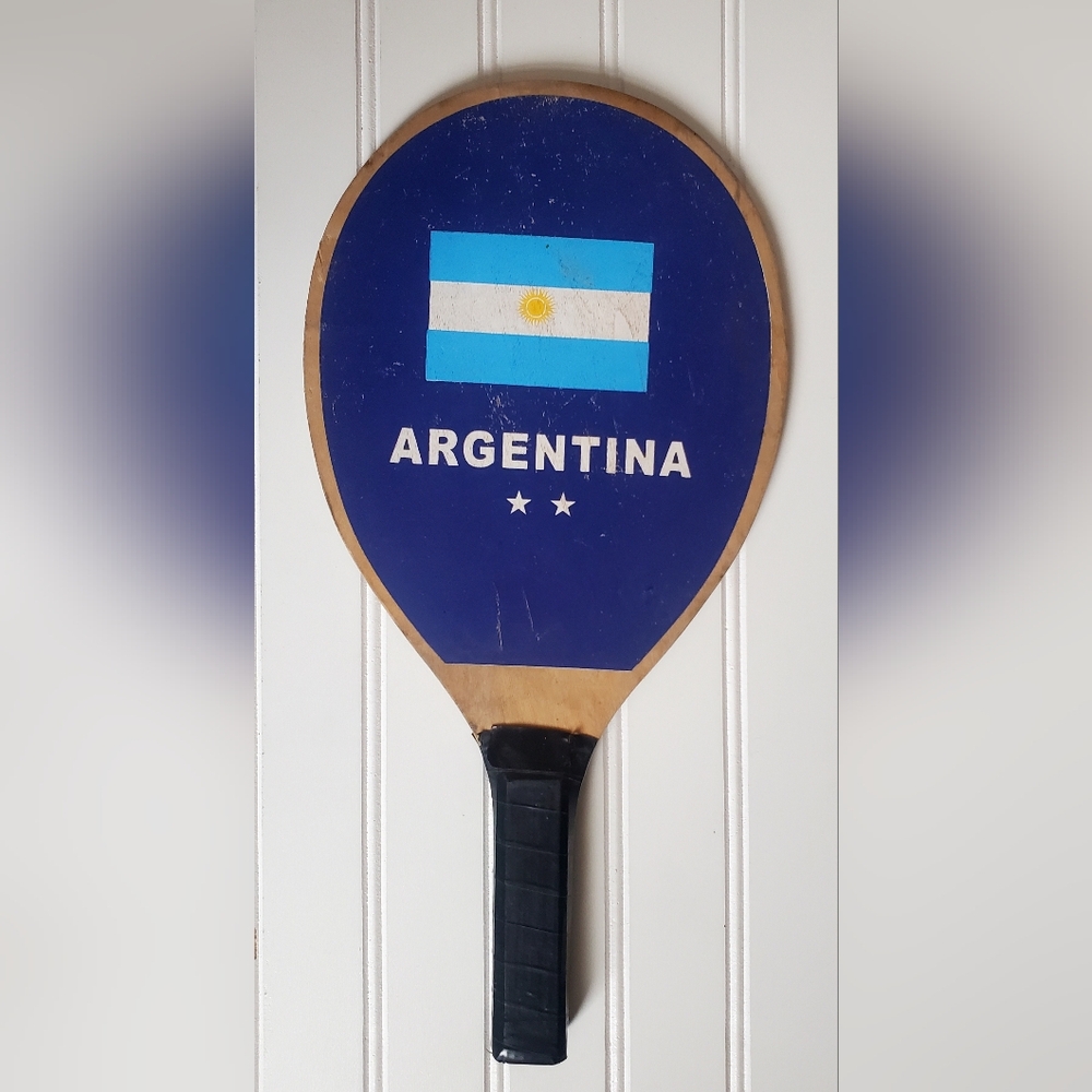 Vintage Argentina Paddle Blue with Light Blue & White Flag